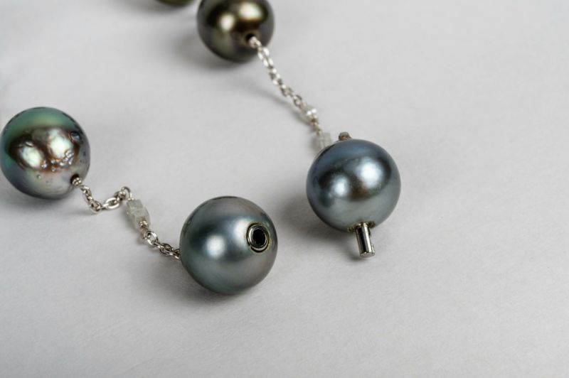超大珠✨黒蝶真珠 グラデーションネックレス 9.3-14.4mm シルバー刻印 11.0mm 黒蝶真珠リング | Moon Label - 大月真珠オンラインショップ